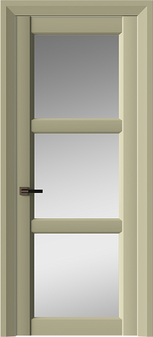 Дверь Milano Neo Classic Decoro Серо-оливковая эмаль (RAL 7032) со стеклом