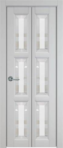 Дверь Milano Книжка Porta Classic Серая эмаль (RAL 7047) со стеклом
