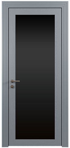 Дверь Tivoli З-1 Серебристо-серая эмаль по шпону (RAL 7045) со стеклом