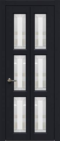 Дверь Milano Книжка Porta Classic Черная эмаль (RAL 9004) со стеклом