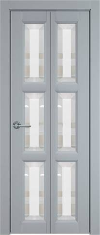 Дверь Milano Книжка Porta Classic Серебристо-серая эмаль (RAL 7045) со стеклом