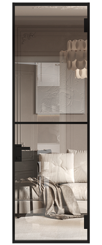 Дверь МКП-0 Черная эмаль (RAL 9004) со стеклом