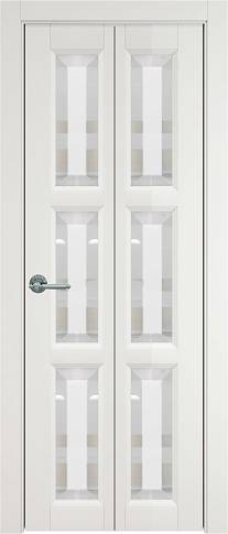Дверь Milano Книжка Porta Classic Бежевая эмаль (RAL 9010) со стеклом