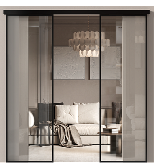 Межкомнатная дверь МКП-0, Со стеклом (ДО), цвет - Черная эмаль (RAL 9004)