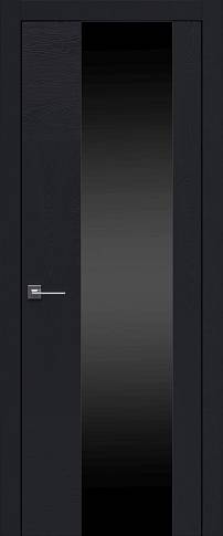 Дверь Tivoli Е-1 Черная эмаль по шпону (RAL 9004) со стеклом