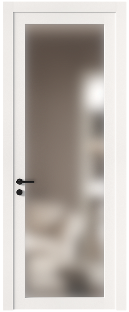 Межкомнатная дверь Tivoli З-1, Со стеклом (ДО), цвет - Белоснежная мягкая шагрень