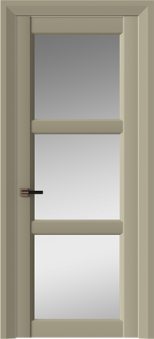 Дверь Milano Neo Classic Decoro Серое Льняное волокно эмаль (RAL 075-70-10) со стеклом